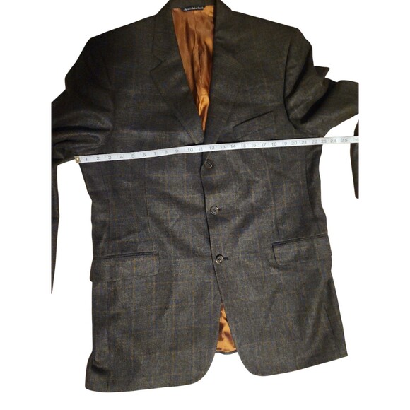 Jack Victor Plaid Blazer Mens 44L Brown Wool Academia Old Money Preppy Office - Picture 6 of 9